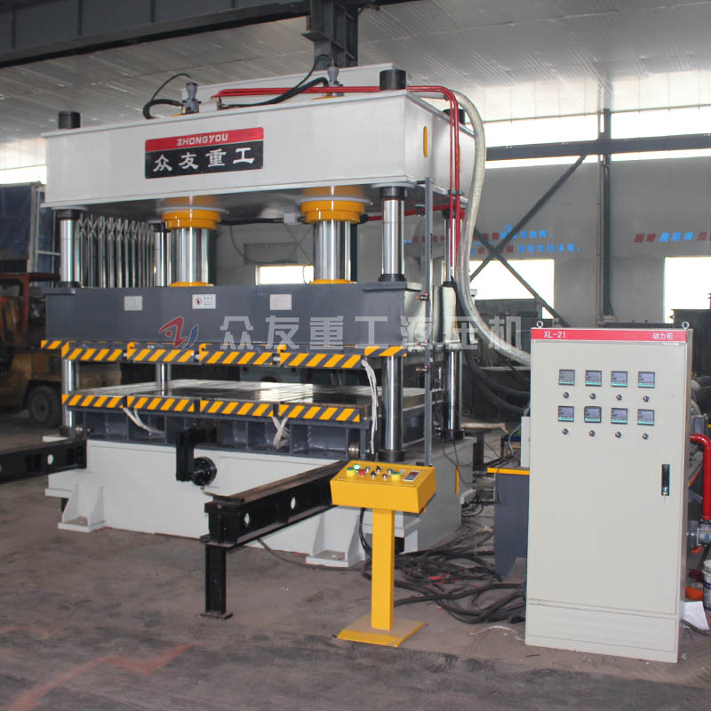 315噸四柱移動工作臺帶加熱板油壓機(jī)315T雙缸壓力