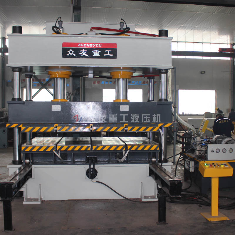 315噸雙缸四柱移動工作臺帶加熱板液壓機